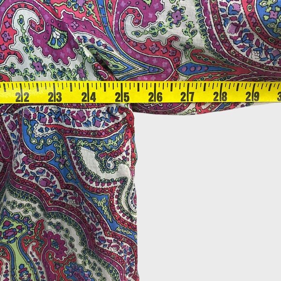 Talbot Paisley Long-Sleeve Button-Up Shirt Multicolor Women's 2X Roll-Tab Casual - Picture 12 of 13